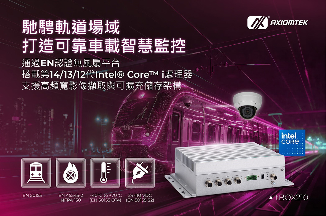 EN 50155認證無風扇嵌入式系統tBOX210